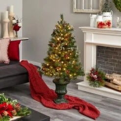 4ft. Pre-Lit Artificial Christmas Tree With Berries & Pinecones, Clear LED Lights -Michaels Shop D251262S 13