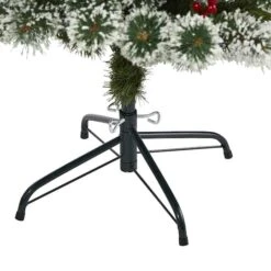 5ft. Pre-Lit Frosted Swiss Pine Artificial Christmas Tree With Berries, Clear LED Lights -Michaels Shop D251291S 4