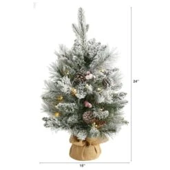 2ft. Pre-Lit Flocked Pinecones & Berries Artificial Christmas Tree With Clear LED Lights -Michaels Shop D251303S 2