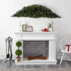 6ft. Pre-Lit Berry & Pinecone Artificial Christmas Swag -Michaels Shop D251355S 5