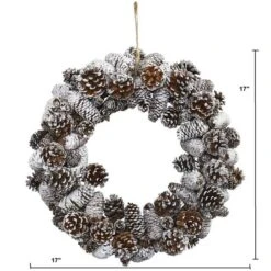 17" Snowy Pinecone Wreath -Michaels Shop D251357S 13