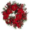 24" Red Poinsettia & Berry Wreath -Michaels Shop D251370S 11