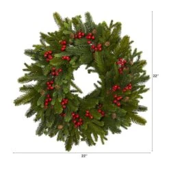 22" Pine, Pinecone & Berry Artificial Wreath -Michaels Shop D251375S 2