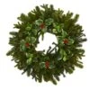 22" Pinecone & Holly Leaf Artificial Wreath -Michaels Shop D251380S 1