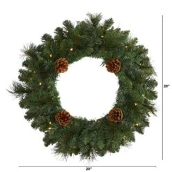 20" LED Pine & Pinecone Artificial Christmas Wreath -Michaels Shop D251381S 2