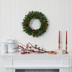 20" LED Pine & Pinecone Artificial Christmas Wreath -Michaels Shop D251381S 4