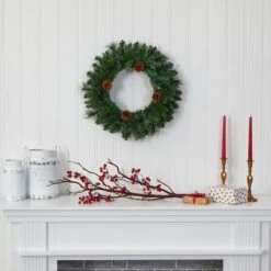 20" LED Pine & Pinecone Artificial Christmas Wreath -Michaels Shop D251381S 5