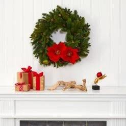 30" Magnolia, Pine & Pinecone Artificial Wreath -Michaels Shop D251385S 3
