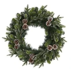 24" Pre-Lit Snowed Pinecone Artificial Christmas Wreath -Michaels Shop D251391S 3