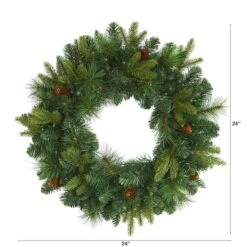 24" LED Mixed Pine Artificial Christmas Wreath -Michaels Shop D251394S 2
