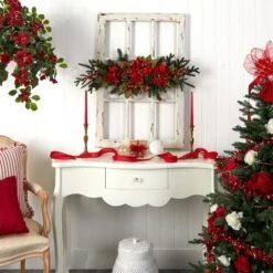 3ft. Red Poinsettia & Berry Centerpiece -Michaels Shop D252167S 15