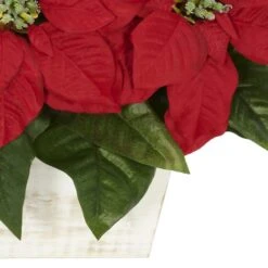 16.5" Potted Poinsettia In White Washed Planter -Michaels Shop D252168S 13