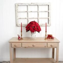 21" Potted Poinsettia With White Metal Planter -Michaels Shop D252177S 15