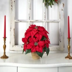 13" Potted Poinsettia With Ceramic Vase -Michaels Shop D252178S 14