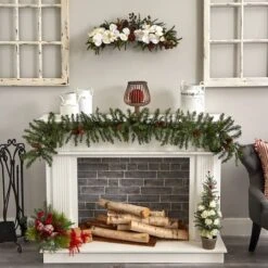 30" White Orchid & Pine Swag -Michaels Shop D252214S 12