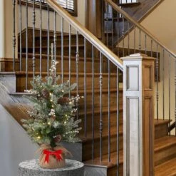 2ft. Pre-Lit Snowy Morgan Spruce Artificial Christmas Tree, Warm White LED Lights -Michaels Shop D252426S 2