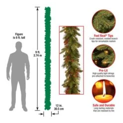 9ft. Clear Lights Mixed Evergreen Classical Collection Garland -Michaels Shop D252463S 13