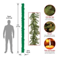 9ft. Pre-Lit Clear Lights Norwood Fir Garland -Michaels Shop D252472S 16