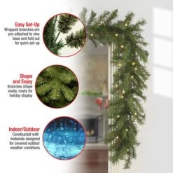 9ft. Pre-Lit Clear Lights Norwood Fir Garland -Michaels Shop D252472S 17