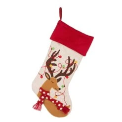 Glitzhome® 21" LED Reindeer Christmas Stockings, 2ct. -Michaels Shop D252853S 4