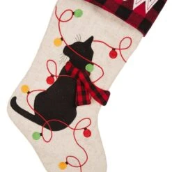 Glitzhome® 21" LED Cat Christmas Stockings, 2ct. -Michaels Shop D252863S 5