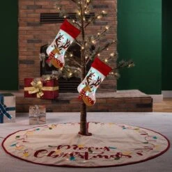 Glitzhome® LED Reindeer Stockings & Tree Skirt Set -Michaels Shop D252865S 2
