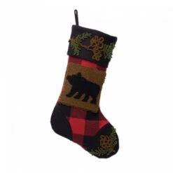 Glitzhome® 22" Red & Black Plaid Bear Stockings, 2ct. -Michaels Shop D252879S 4