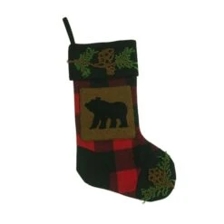 Glitzhome® 22" Red & Black Plaid Bear Stockings, 2ct. -Michaels Shop D252879S 5