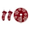 Glitzhome® Red Snowflake Tree Skirt & Stockings Set -Michaels Shop D252885S 1
