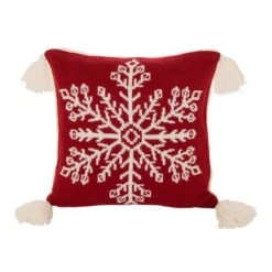 Glitzhome® Knitted Snowflake Red Pillow Covers, 2ct. -Michaels Shop D252901S 7