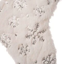Glitzhome® 21" White Plush With Snowflake Christmas Stocking, 2ct. -Michaels Shop D252905S 6