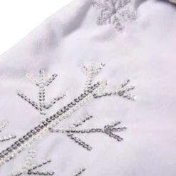 Glitzhome® 21" White Fleece With Christmas Tree & Snowflake Stocking, 2ct. -Michaels Shop D252907S 6
