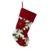 Glitzhome® 21" Poinsettia Hooked Stocking -Michaels Shop D252944S 1