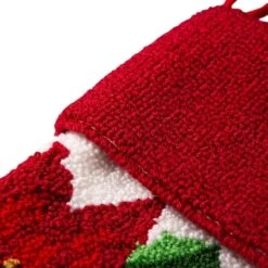 Glitzhome® 21" Poinsettia Hooked Stocking 13 Glitzhome® 21" Poinsettia Hooked Stocking -Michaels Shop D252944S 4