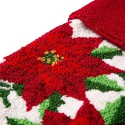 Glitzhome® 21" Poinsettia Hooked Stocking 14 Glitzhome® 21" Poinsettia Hooked Stocking -Michaels Shop D252944S 5