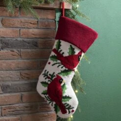 Glitzhome® 21" Cardinal Hooked Stocking -Michaels Shop D252948S 2