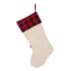 Glitzhome® Pre-Lit 21" Cat Embroidered Linen Christmas Stocking With LED Lighting -Michaels Shop D252951S 5
