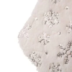 Glitzhome® 21" White Plush With Snowflake Christmas Stocking -Michaels Shop D252957S 6