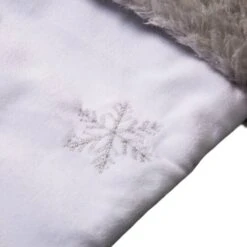 Glitzhome® 21" White Fleece With Christmas Tree & Snowflake Stocking -Michaels Shop D252959S 7