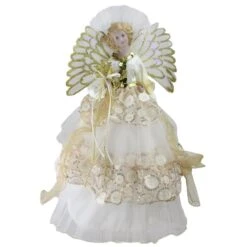 Northlight 16" White & Gold Lighted Angel Christmas Tree Topper -Michaels Shop D253703S 11