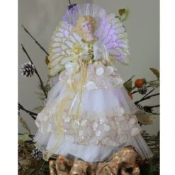 Northlight 16" White & Gold Lighted Angel Christmas Tree Topper -Michaels Shop D253703S 13