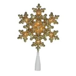 Northlight 9" Gold Lighted Snowflake Christmas Tree Topper -Michaels Shop D253705S 11