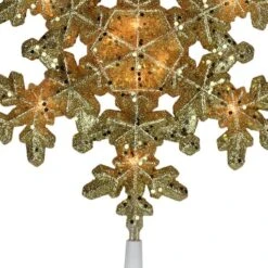 Northlight 9" Gold Lighted Snowflake Christmas Tree Topper -Michaels Shop D253705S 3