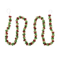 Northlight 5ft. Green & Red Festive Jingle Bell Garland -Michaels Shop D253721S 2