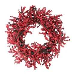 Northlight 22" Red & Brown Berry Christmas Wreath -Michaels Shop D253731S 1 1