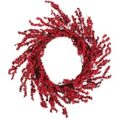 Northlight 22" Red & Brown Berry Christmas Wreath -Michaels Shop D253731S 11