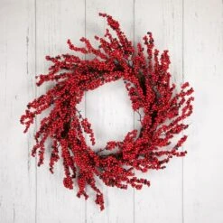 Northlight 22" Red & Brown Berry Christmas Wreath -Michaels Shop D253731S 12