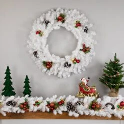 Northlight 24" White Canadian Pine Artificial Christmas Wreath -Michaels Shop D253751S 12