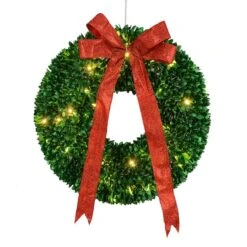 Northlight 28" Pre-Lit Glittered Leaves Artificial Christmas Wreath -Michaels Shop D253760S 12