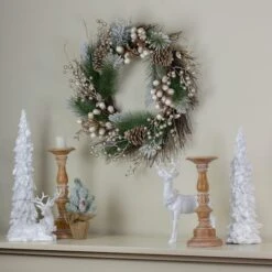Northlight 22" Acorn, Pinecone & Flocked Pine Needle Wreath -Michaels Shop D253766S 12